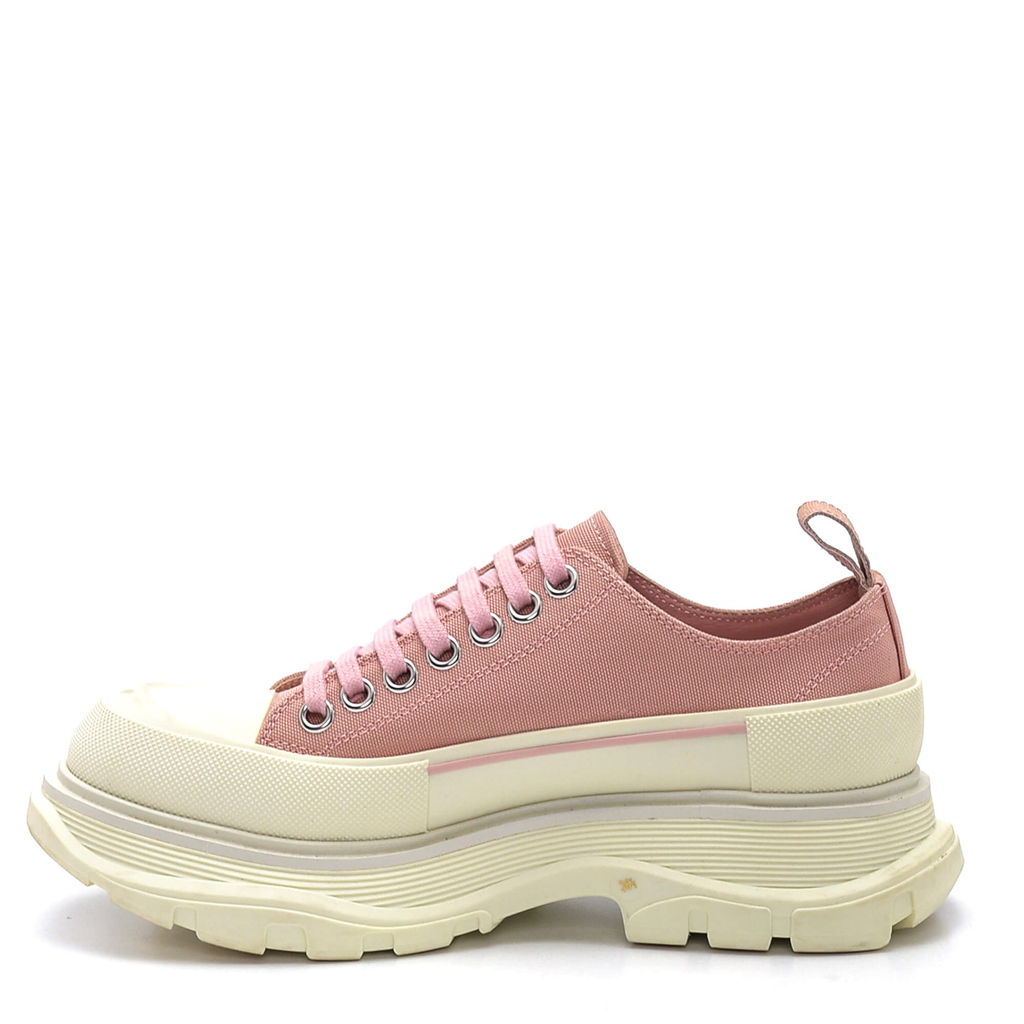 Alexander McQueen - Pink and White Tread Slick Low Top Sneakers II 